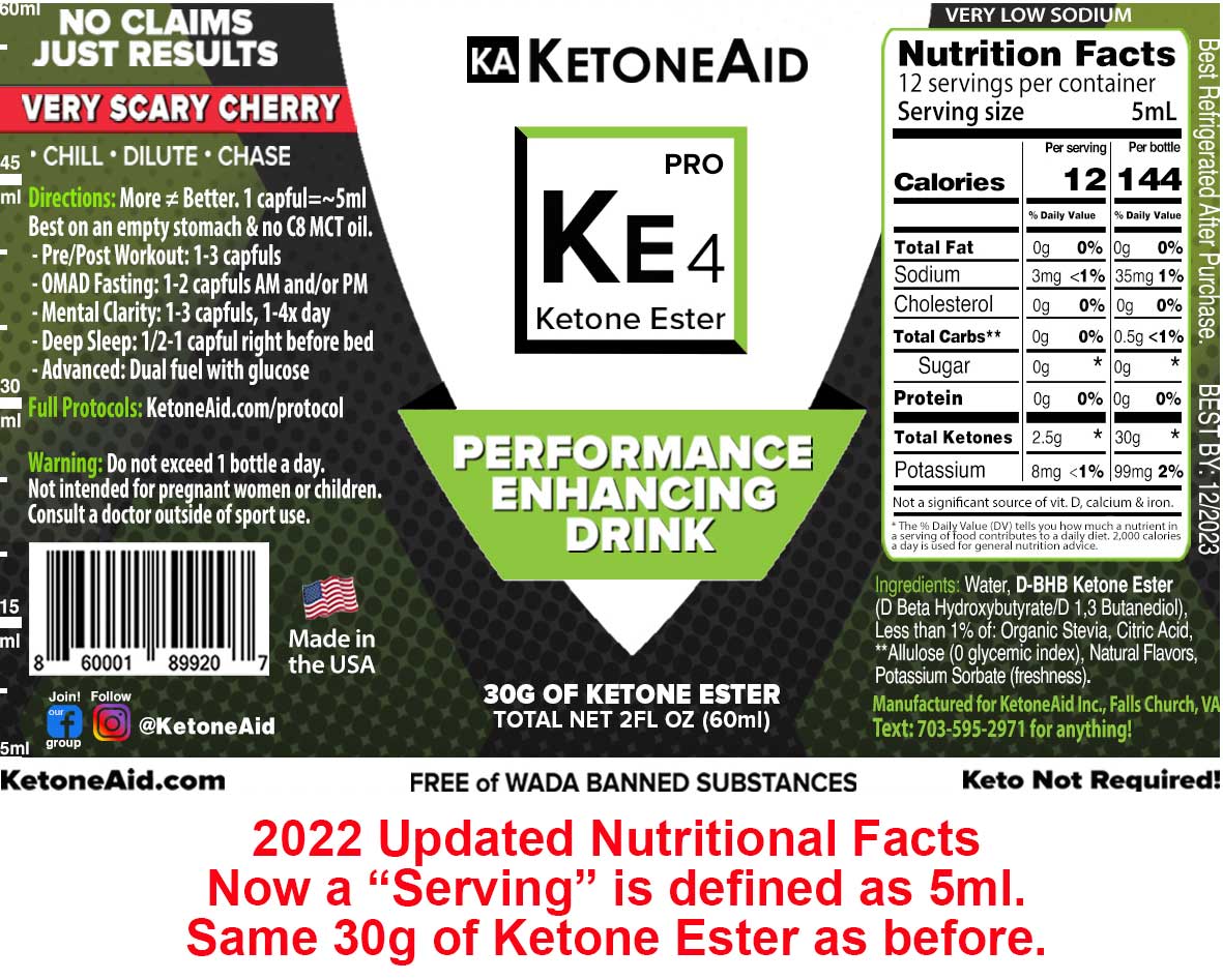 KetoneAid KE4 Pro Ketone Ester (3 Bottles) - Regenavita